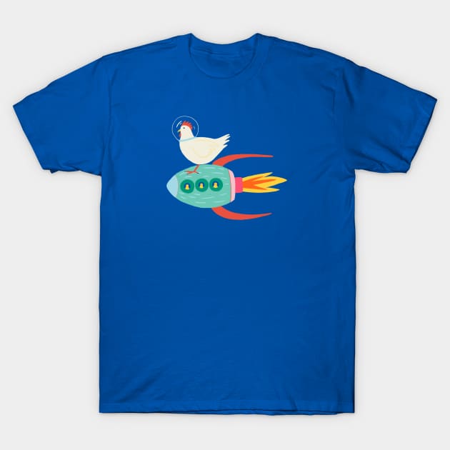 Rocketship Chicken T-Shirt by Das Brooklyn